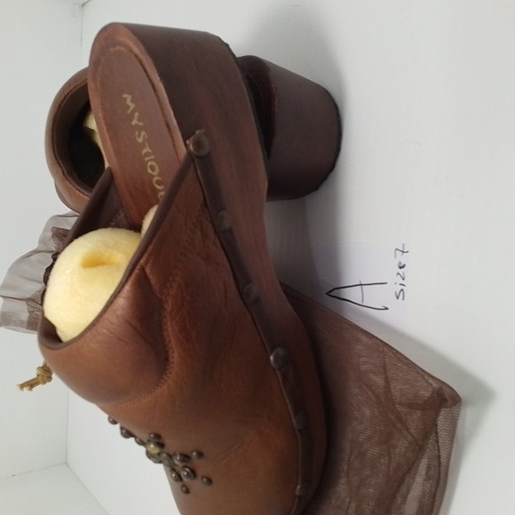 Mystique Boutique Brown Tiger Stones Studded Clogs Size 7 NEW ❌ SALE ❌ - Picture 5 of 8